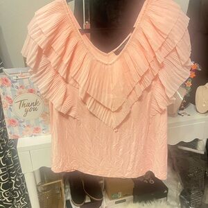 Pink Ruffled Women's Top